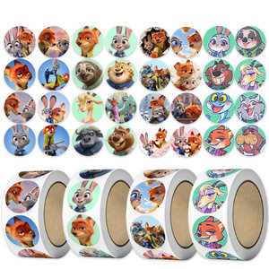 
Zootopia Stickers Cute Cartoon Creative Round Animal Character Handbook Decoration DIY Children’s Stickers