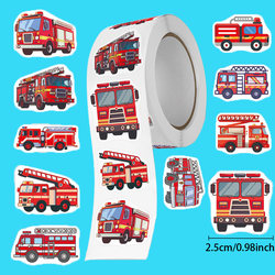 Cartoon Cute Fire Truck Stickers Self-Adhesive Gift Reward Planner Labels Sealing Stickers Creative Toys