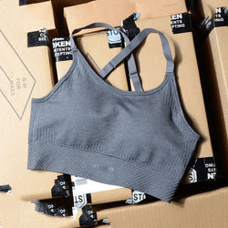 British Single-Strap Sports Bra ~ High-Impact Shockproof Push-Up Sports Bra for Running and Jump Rope, with Beautiful Back Design, for Export