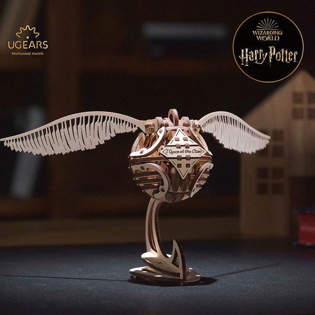 Ugears Puzzle 3D De Madera Mecánica Snitch Dorada, Harry Potter