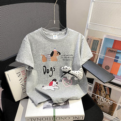 Girls' Summer Cotton Short-Sleeve T-Shirt 2026 Spring/Summer New Trendy Cartoon 3D Puppy Children's Top