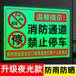 Fire Exit No Parking Warning Sign, Luminous Fire Exit Sign, Strictly Prohibited from Blocking the Exit Sign, Safety Warning, Glowing Reminder, No Blocking the Passage Sign Sticker, Fluorescent