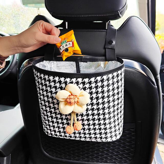 Kitbest Car Bin Trash Can With Lid 60 Pcs Trash Bags, Mini Car Rubbish Garbage Bins For Front And Back, Auto Accessories For Storage And Organization