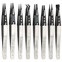 ESD anti-static replaceable head stainless steel anti-slip jewelry optical lens soft head tweezers experimental clip anti-scratch