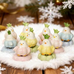 Jingdezhen Ceramic Tea Pet Garlic Bird Ornament Creative Handmade Sculpture Chicken Tea Set Tea Ceremony Accessories Ceramic Can Be Used