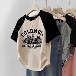 Girls' Pure Cotton Short-Sleeved T-Shirt Summer Wear 2026 New Style Big Kids' Base Shirt Girls' Clothes Children's Tops for Middle School Students