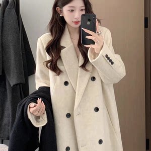 
[High-end gift box] XC 2025 autumn and winter Korean high-end mid-length temperament antelope thickened coat