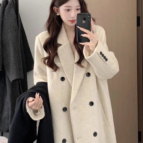 
[High-end gift box] XC 2025 autumn and winter Korean high-end mid-length temperament antelope thickened coat