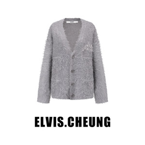 
ELVIS.CHEUNG25 Autumn and Winter Little Flavor Loose Cardigan Knitted Jacket Women's High-end Slim Temperament Top
