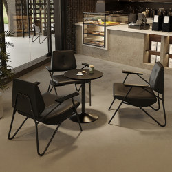 Industrial Style Cafe Table and Chair Set, Milk Tea Shop, Bar, Trendy Leisure Iron Art Single Sofa Chair Booth
