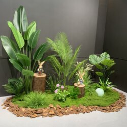 Simulated Green Plant Landscaping Combination Decoration under the Indoor Staircase, High-End Light Luxury Artificial Plant Potted Plant Display Window Landscape Ornaments