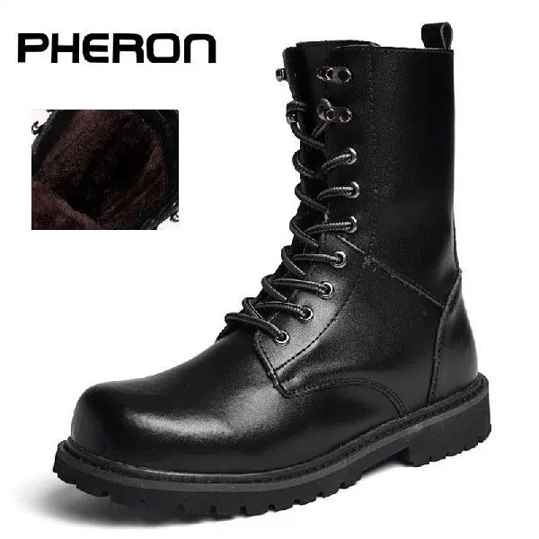 100% Genuine Leather Men Boots Breathable High Top Shoes Out-Taobao