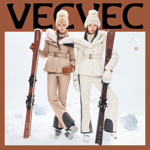 
VECVEC goose down ski jacket and pants suit old money lady style warm winter down jacket outdoor leisure sports for women