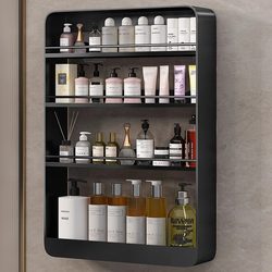 Bathroom Wall-Mounted Shelf, No-Drill Installation, for Home Use in the Bathroom, Toilet, Washbasin, Cosmetics, Wall-Mounted Storage Rack
