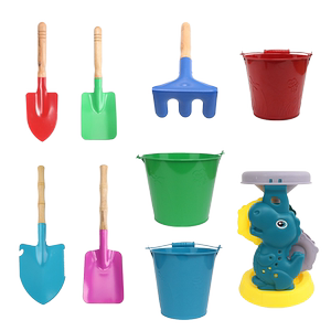 
Children's beach toy shovel toy shovel iron bucket set baby rushing to the beach to play with sand digging sand tools