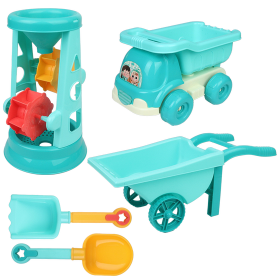 Children's beach toy baby rushing to dig the seaside digging soil tool tools of hourglass shovel barrels to play sand suits to play sand ponds