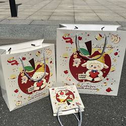 Apple Lamb Christmas Gift Bag Packaging Bag Exquisite ins Cute Original Casual Tote Bag Large Capacity Paper Bag