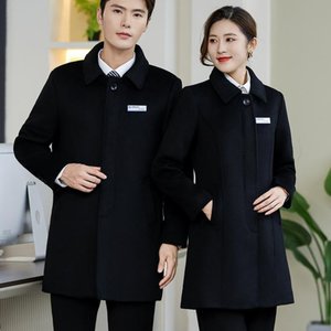 
Business attire woolen coat Postal Savings Bank hotel front desk 4S store Agricultural Bank of China work clothes men and women same style hidden buckle property