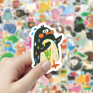 
200 pieces of painted small animal stickers, fun ins-style cute decorations, desktop water cups, waterproof material stickers