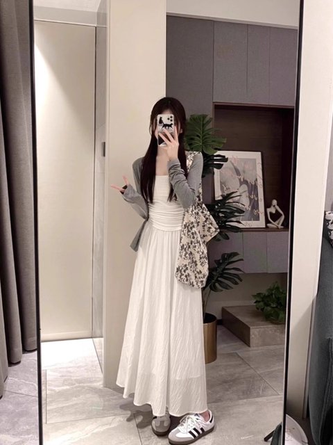 New summer large size fat MM skirt for women with high waist slim draped a-line beauty palate casual long skirt 3-piece set
