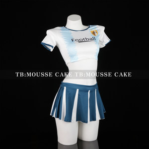 
Sexy pure desire small breasts exposed navel split short skirt football baby uniform suit couple dating sunny qqny