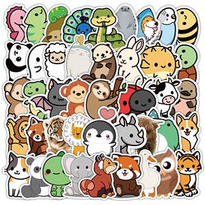
102 cute cartoon animal stickers DIY decoration mobile phone case hand ledger notebook desktop waterproof stickers