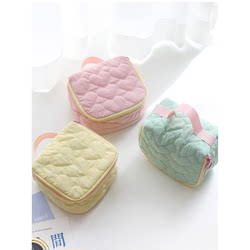 Korean Version Super Cute ins Fresh Heart-Shaped Cosmetic Bag Large Capacity Portable Travel Toiletry Bag Polaroid Storage Bag