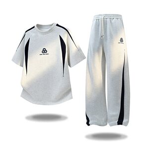 
Large size 300*0.5kg short-sleeved suit men's summer 2026 new casual sports trousers teenagers handsome set