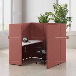 Designer Shared Office Desk with Fabric Surround, Light Luxury and High-End Feel, Work Desk with Screen Partition, Study Room Study Desk