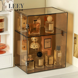 German Desktop Perfume Storage Rack Dust-Proof Lipstick Skincare Dressing Table Cosmetics Storage Box Large-Capacity Display Cabinet