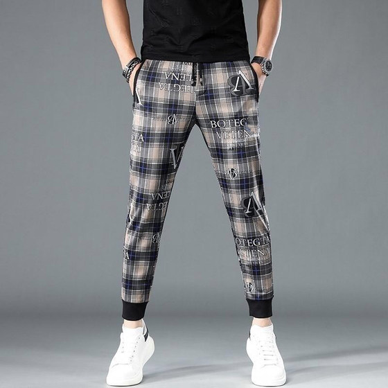 
Spring and autumn book pants men's casual pants men's versatile trendy brand Korean printed bouquet feet pants trendy sports sweatpants men
