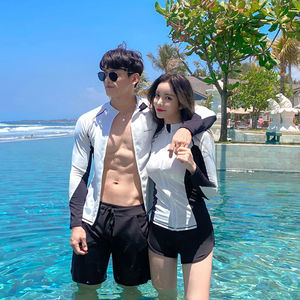 Korean split diving clothes speed dry zipper sunscreen jellyfish long -sleeved swimsuit surfing couple suit