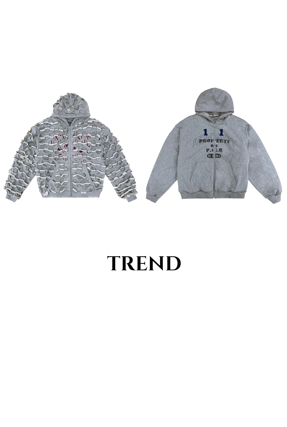 Grailz Project G/R 25SS サッカージャージ 2 Project G/R Grailz 25ss 假两件折叠拼接做旧破坏拉链帽衫外套韩