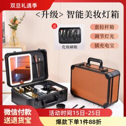 Cosmetic Case 2025 New High-End Portable Large-Capacity Makeup Storage Travel Box with Mirror and Fill Light 15inch