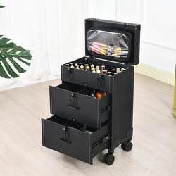 Professional Manicurist's Trolley Makeup Box, Portable Large-Capacity Multi-Layer Makeup and Beauty Tool Box for Eyelashes and Eyebrow Tattoos