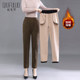Qiu Fuluo mother's wear velvet thickened casual pants 2025 autumn and winter new middle-aged and elderly women's straight warm pants