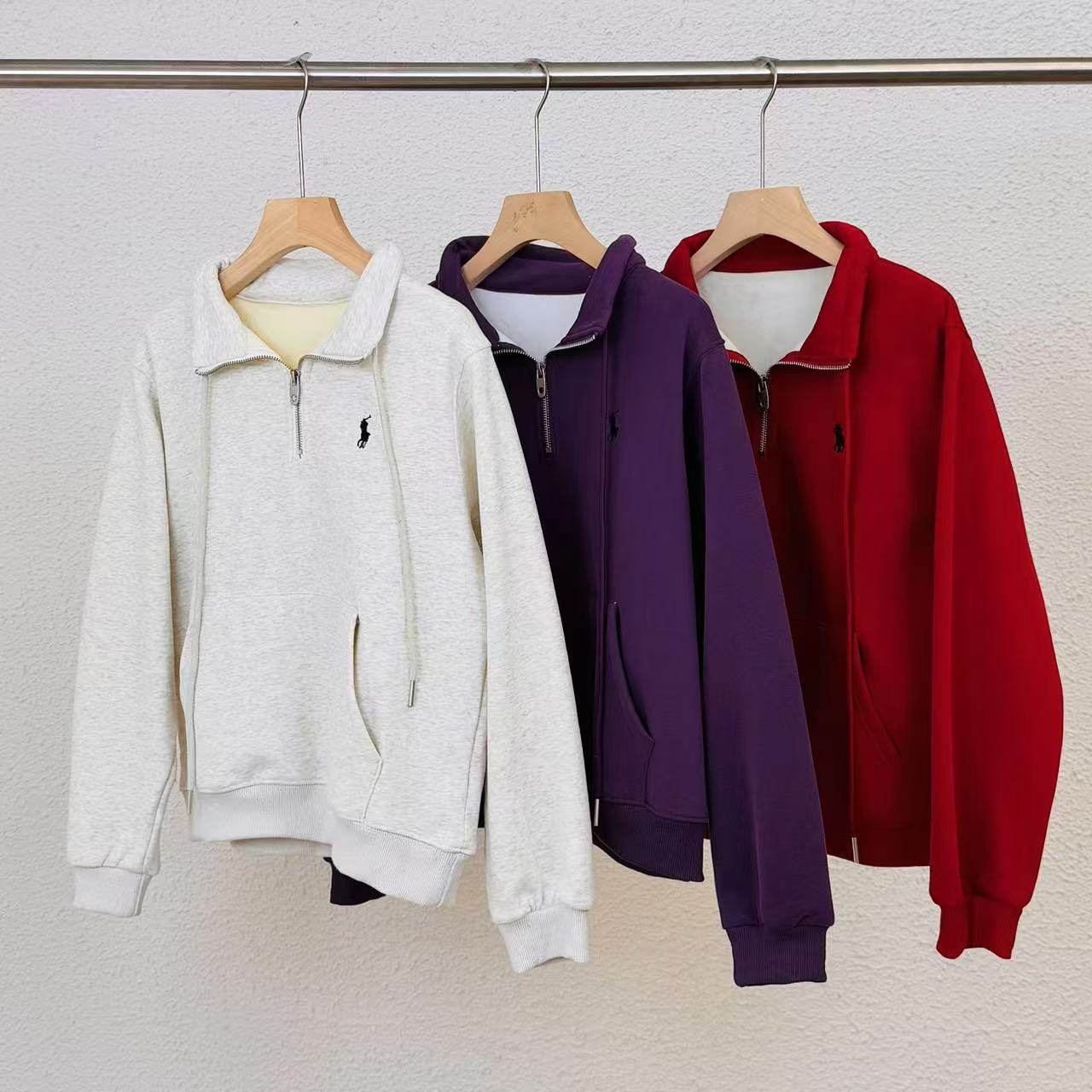 2024-autumn-and-winter-new-small-embroidery-semi-zipper-sweater