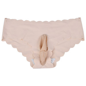 160*0.5kg a piece of men's ice silk panties seamlessly wrapped egg triangle big size without trace low waist short pants wave edge