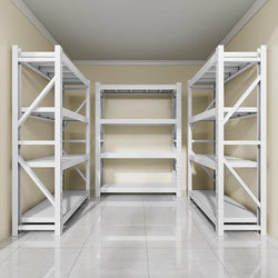 White Storage Shelves Multi-Layer Storage Rack with a Load Capacity of 100kg, Household Storage Rack, Tool Rack, Super Strong Load-Bearing Iron Frame