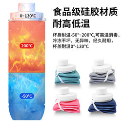 Silicone Foldable Water Cup, Outdoor Sports Water Bottle, Unbreakable, Portable for Cycling and Travel, Retractable Cup, Optional with Straw