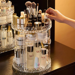 Japanese Multi-Layer Rotatable Acrylic Cosmetic Storage Box Multi-Layer Lipstick and Perfume Desktop Organizer Dressing Table Rack