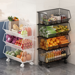 Kitchen Storage Rack, Floor-Standing Vegetable Rack, Multi-Layer Fruit and Vegetable Rack, Snack Storage Rack, Vegetable Storage Basket, Fruit and Vegetable Storage Basket