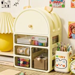 Desktop Storage Box, Drawer-Type Multi-Layer Desk Stationery and Notebook Storage Rack, Multi-Functional Office Workstation Organizer Box