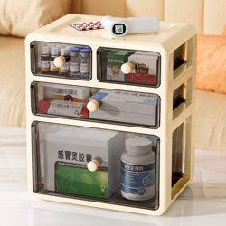 Medicine Box for Home Use, Drawer-Type Large Medicine Storage Box, Household Large-Capacity Medicine Box, Multi-Layer Storage Cabinet for Commonly Used Medicines