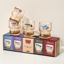 Disney Glass Cup Set for Home Use, Mickey Cute Beer Mug Set, Juice Cup, Beverage Cup, Cold Drink Cup, Drinking Water Cup