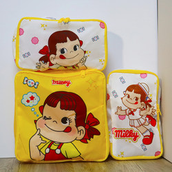 Travel Storage Bag Three-Piece Set, Japanese Candy Cartoon Cute Lightweight Clothing Bag, Separate Makeup Bag, Outdoor Waterproof