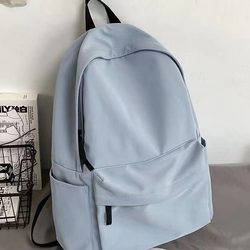 Unprinted Schoolbag Female College Student K-Style ins Large Capacity Simple Pure Color Backpack Junior High School Student Backpack Female