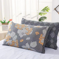 A Pair of Pure Cotton Pillowcases, New Style, Anti-Oil and Sweat-Absorbent, 100% Cotton Gauze, Adult Snap-Button Type, 48*74 Pillowcase