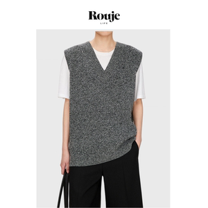 
[Ready Stock] Rouje Life Wool Vest Minimalist Extremely Luxurious Texture V-neck Small Tall Girl Stacking Vest