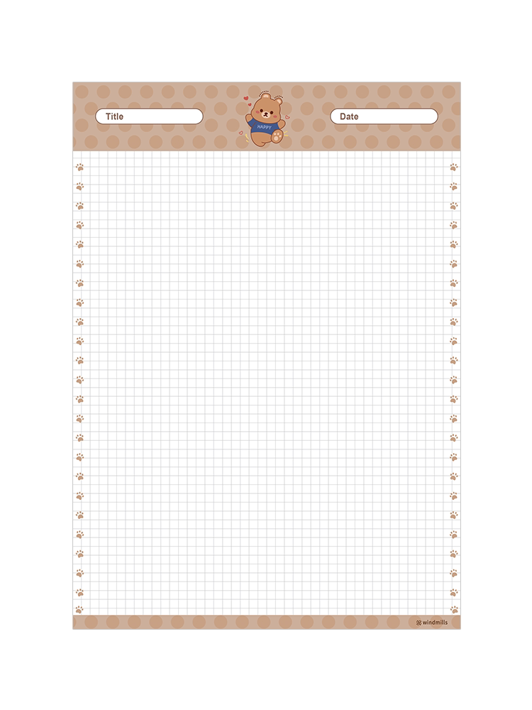 B5 Cute Cartoon Study Paper - 120g Dolin Paper - Paper Windmill